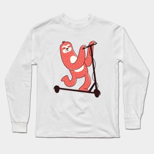 Sloth  riding scooter Long Sleeve T-Shirt